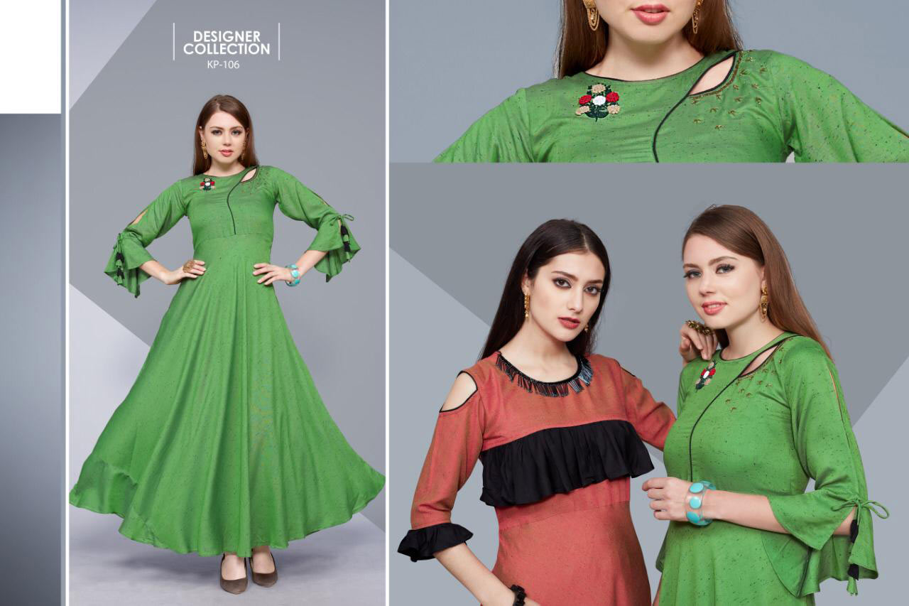 Blue Whale Krisha Plain Anarkali Pattern Wholesale Kurti Blue Whale Krisha Plain Anarkali Pattern Wholesale Kurti